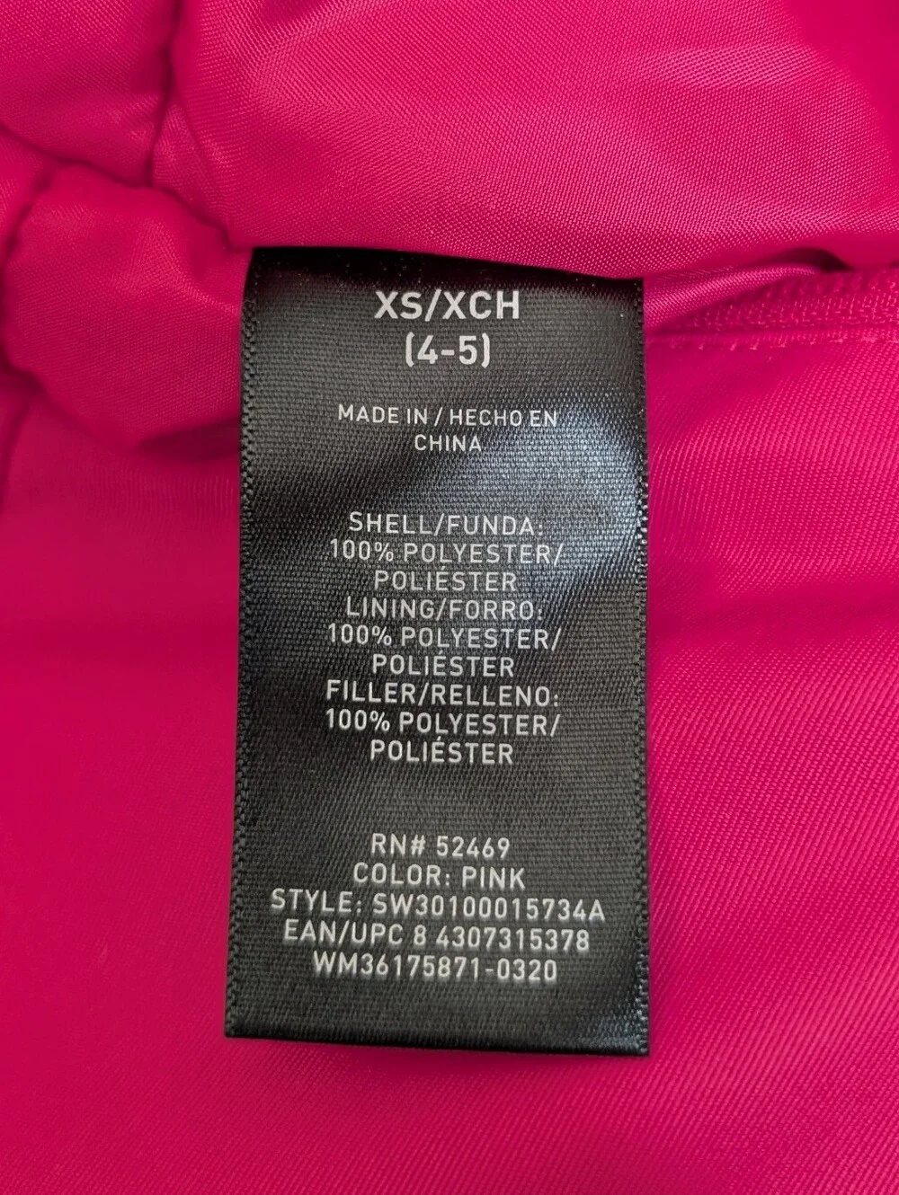 Swiss Tech Hot Pink Kids Snow Bib Overalls Size XS 4-5